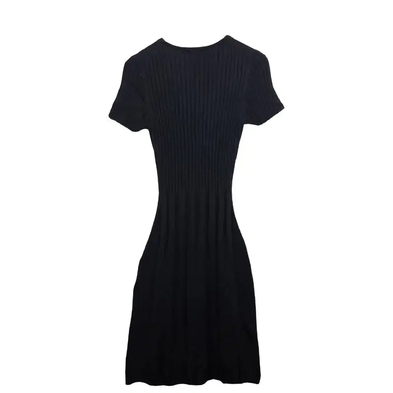 [BUNJANG] LUI CHANTANT Black Knit Wool Dress [S] / LUI CHANTANT 블랙 니트 원피스 [S] 블랙 반팔 니트울원피스
