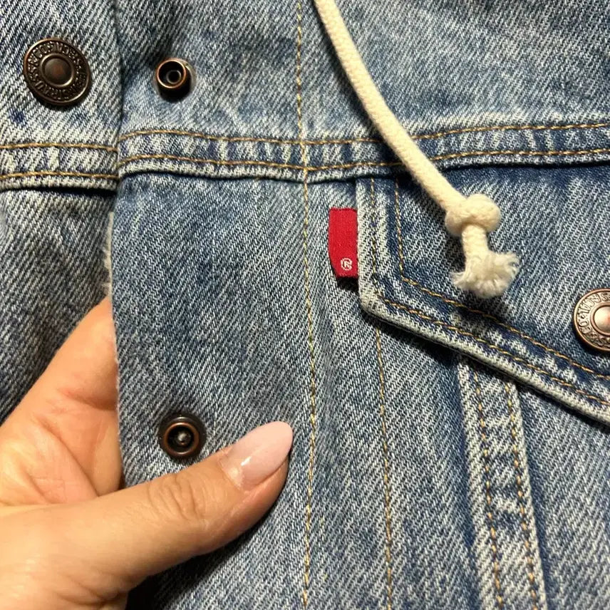 [BUNJANG] Levi's Premium Denim Jacket / 리바이스 프리미엄 후드 양털 데님 청자켓 M
