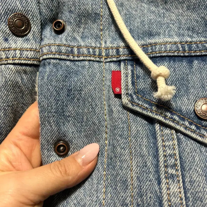 [BUNJANG] Levi's Premium Denim Jacket / 리바이스 프리미엄 후드 양털 데님 청자켓 M