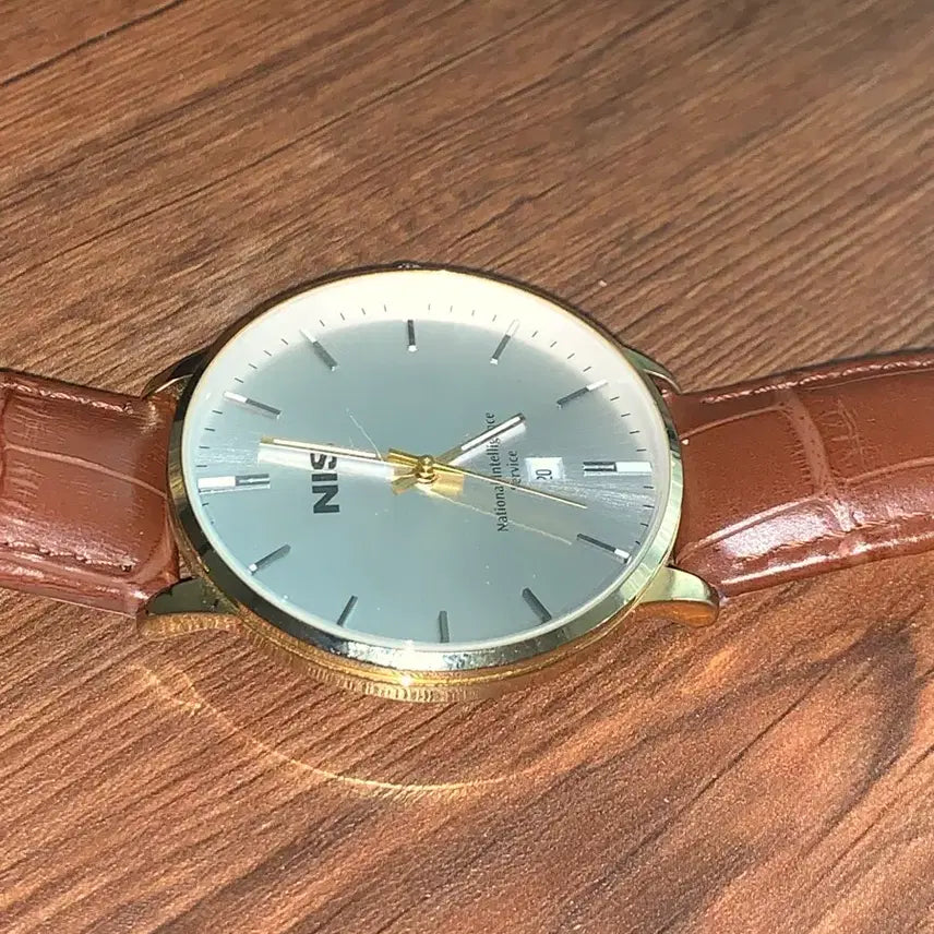 [BUNJANG] Absolute Watch Brown Leather Strap Gold / 국정원 절대시계 브라운 가죽줄 금장