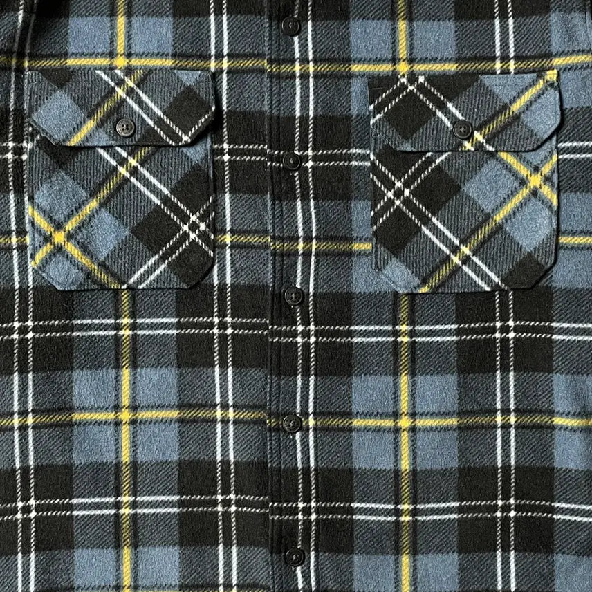 [BUNJANG] Wrangler Vintage Blue Check Flannel Shirt Jacket / WRANGLER 랭글러 빈티지 블루 체크 플란넬 셔츠자켓 A00453