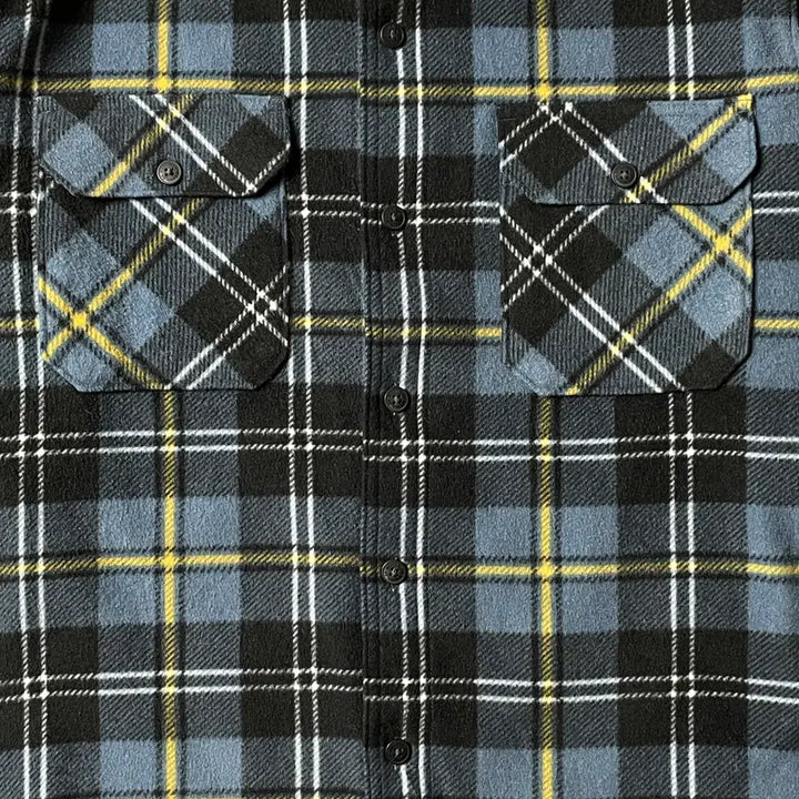 [BUNJANG] Wrangler Vintage Blue Check Flannel Shirt Jacket / WRANGLER 랭글러 빈티지 블루 체크 플란넬 셔츠자켓 A00453
