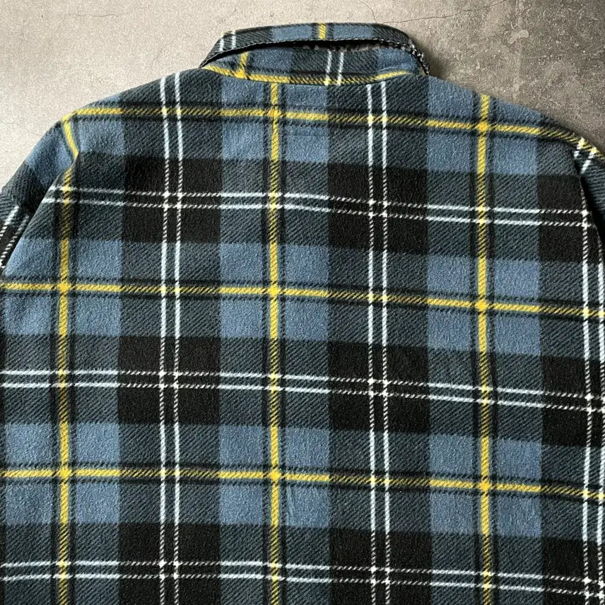 [BUNJANG] Wrangler Vintage Blue Check Flannel Shirt Jacket / WRANGLER 랭글러 빈티지 블루 체크 플란넬 셔츠자켓 A00453