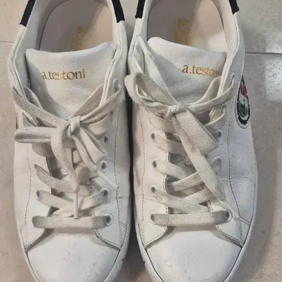 [BUNJANG] a.testoni White Sneakers (Size 37) / a.testoni 아 테스토니 흰색 스니커즈 37사이즈