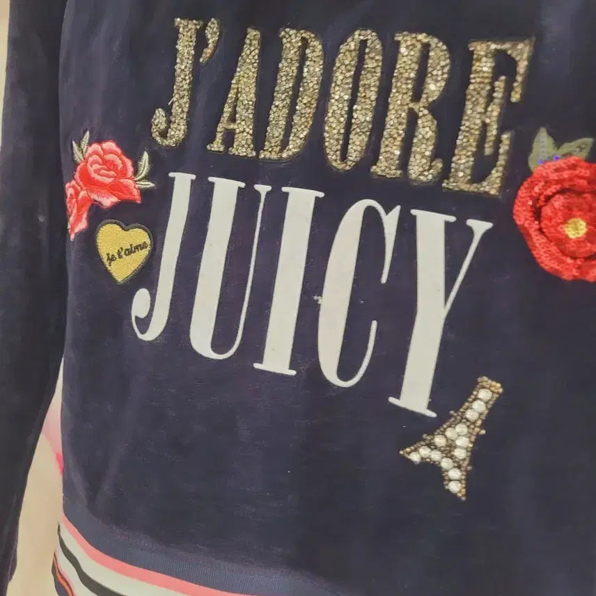 [BUNJANG] Juicy Couture Velvet Navy Sweatshirt / 쥬시 꾸뛰르 벨벳 맨투맨 네이비