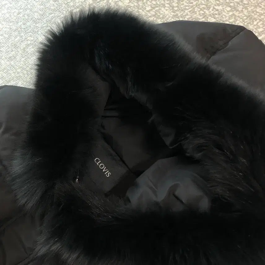 [BUNJANG] Clavis 2025 Fox Fur Black Belted Padded Jacket / 클라비스 25년 폭스퍼 블랙 벨트 패딩 벨티드 재킷 점퍼 자켓 코트 검정
