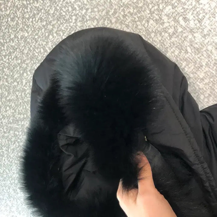 [BUNJANG] Clavis 2025 Fox Fur Black Belted Padded Jacket / 클라비스 25년 폭스퍼 블랙 벨트 패딩 벨티드 재킷 점퍼 자켓 코트 검정
