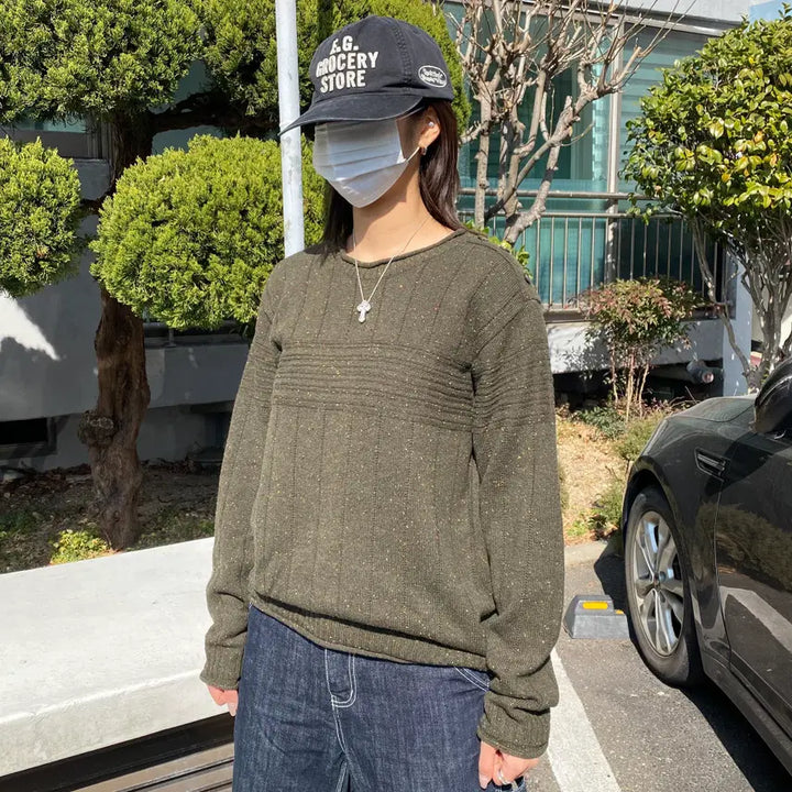 [BUNJANG] [INTERMEZZO] Vintage Texture Button Point Knit / [INTERMEZZO] 빈티지 텍스처 버튼 포인트 니트