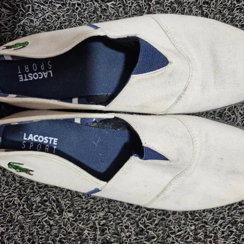 [BUNJANG] Lacoste Sport White Slip-on Shoes / 라코스테 스포츠 흰색 슬립온 슈즈