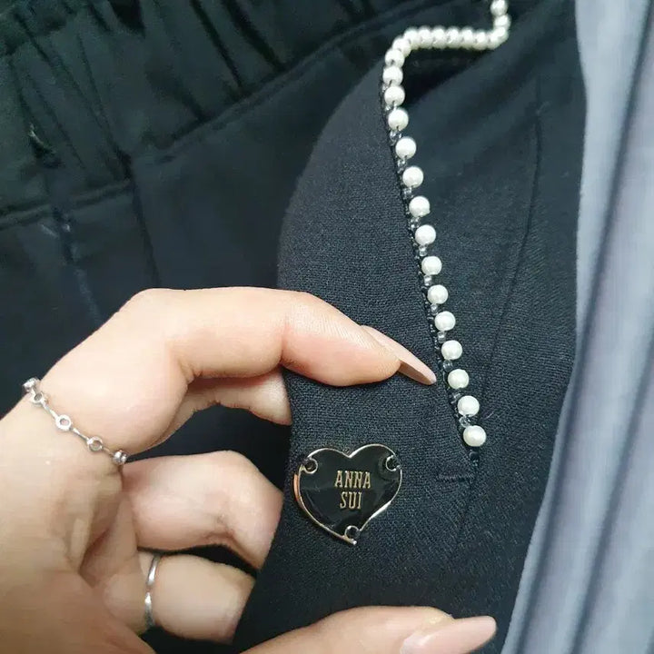 [BUNJANG] ANNA SUI Pearl Embellished Slacks / 55안나수이 진주알 고급 슬랙스