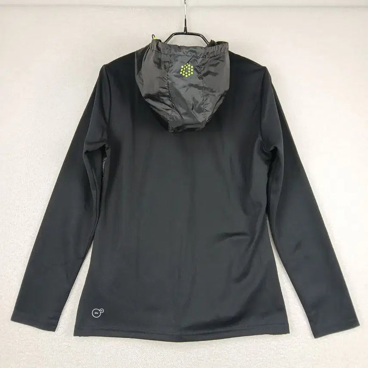 [BUNJANG] Puma Black/Fluorescent Green Half-Zip Windbreaker (Size 90) / 푸마 여성 블랙/형광색 후드 바람막이 반집업 티셔츠(90)
