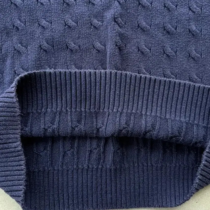 [BUNJANG] Cable Knit Cotton Sweater / 폴로 케이블 코튼 니트