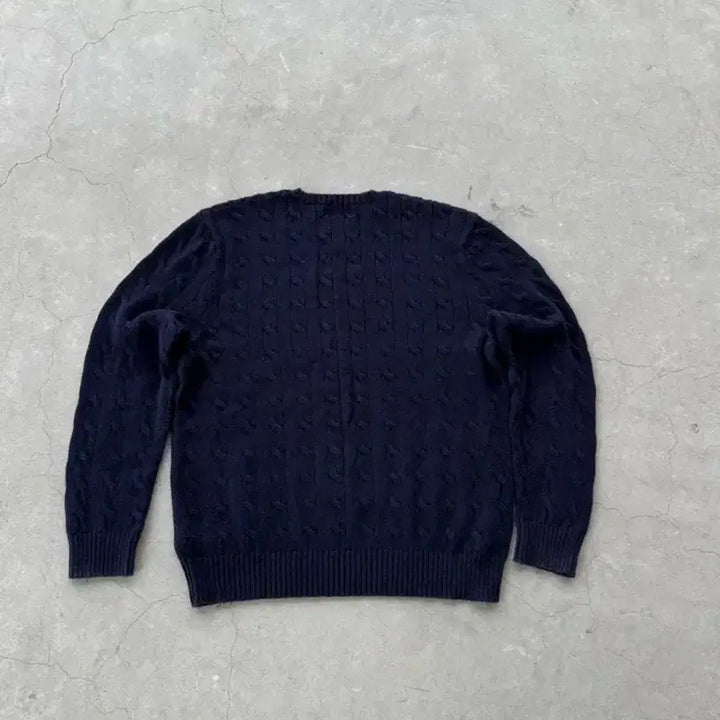 [BUNJANG] Cable Knit Cotton Sweater / 폴로 케이블 코튼 니트
