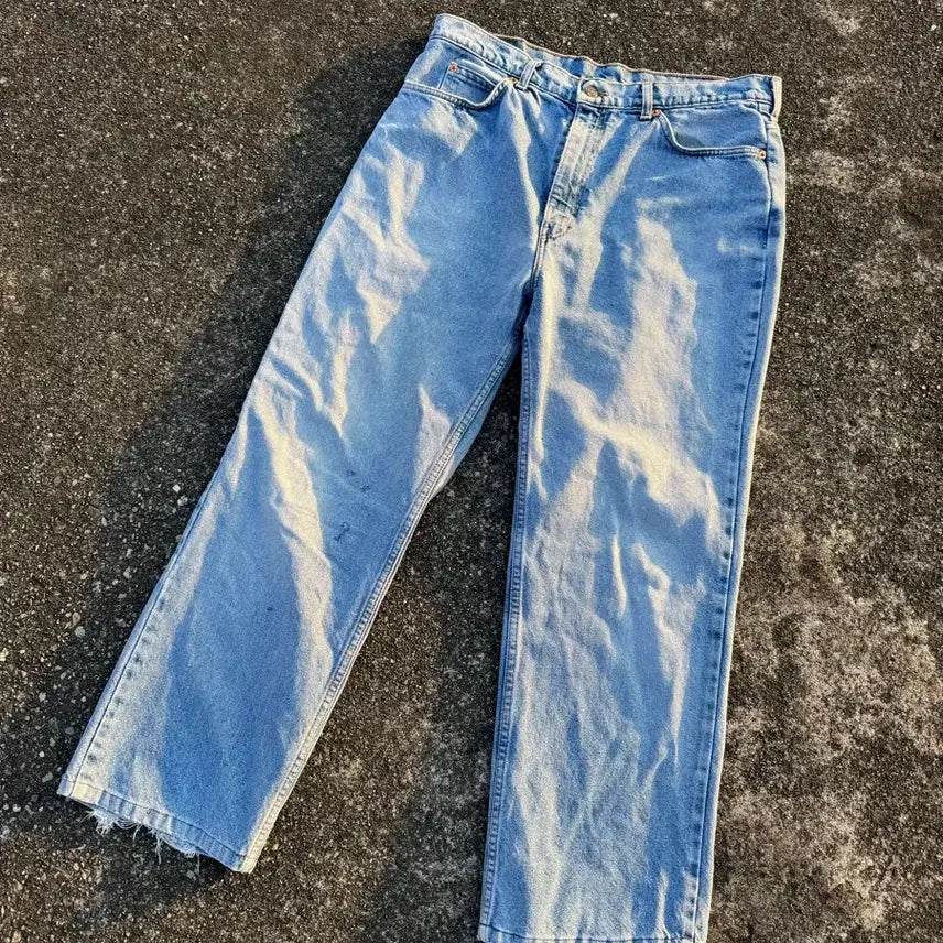 [BUNJANG] Vintage Levi's 220 Orange Tab Washed Jeans 36 Wide Pants / 90S 빈티지 리바이스 220 오렌지탭 워싱진 36 와이드 팬츠