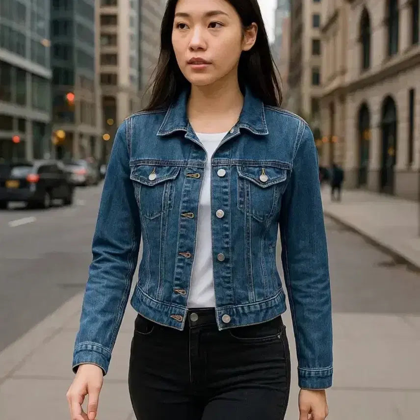 [BUNJANG] Zara Cropped Denim Jacket / 자라 크롭 데님자켓 M 55~66 슬림핏 여성 청자켓