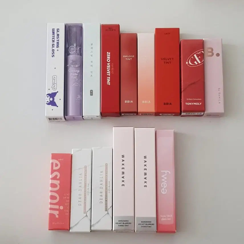 [BUNJANG] Various Tint Lip Bundle Set / 롬앤 삐아 토니모리 바닐라코 퓌 에스쁘아 웨이크메이크 디어달리아 틴트 립
