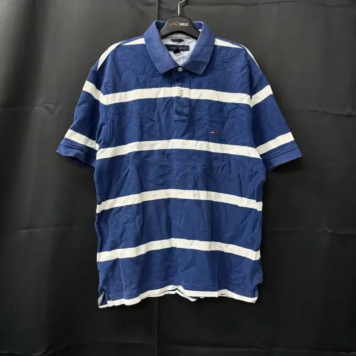 [BUNJANG] Vintage Tommy Hilfiger Striped T-shirt / <만원빈티지> 최저가 보장!! 타미힐피거 단가라 반팔티 (카라사용감) <