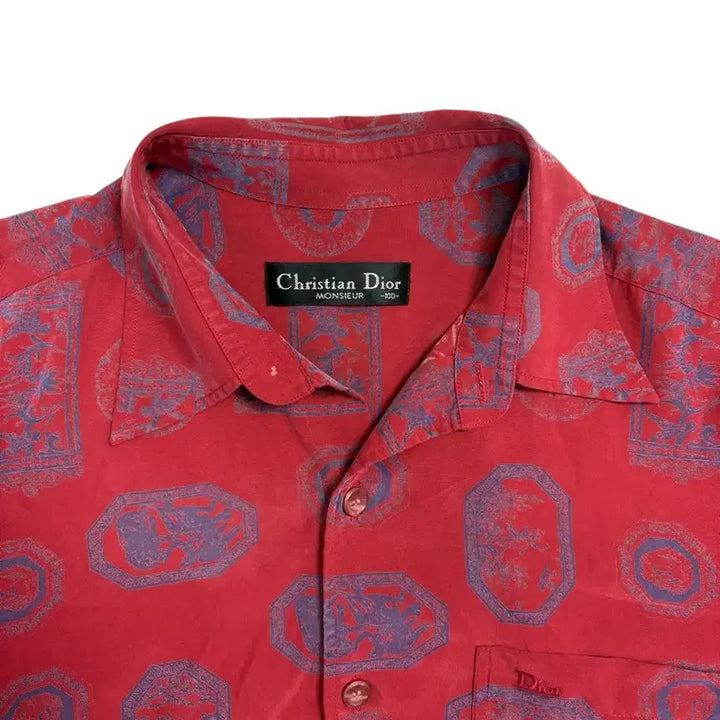 [BUNJANG] Christian Dior Vintage Silk Shirt Red / 스리스챤 디올 빈티지 실크 셔츠 레드