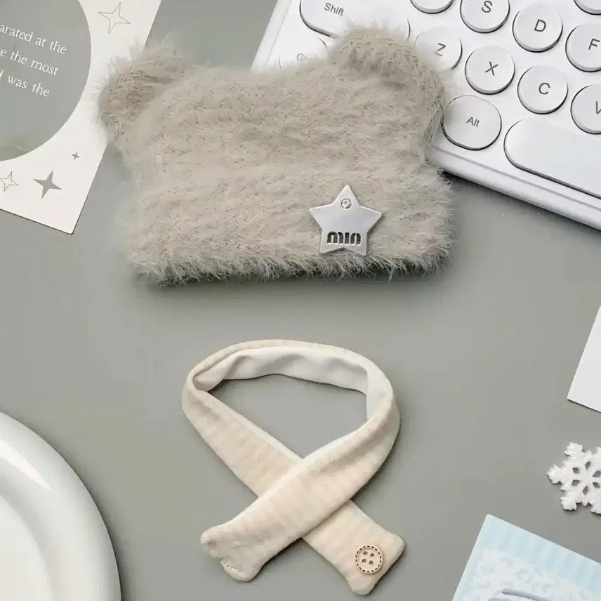 [BUNJANG] 10cm Doll Sweet Winter Warm Star Bear Outfit / 10cm 인형 옷 스위트 윈터 따뜻한 스타 베어