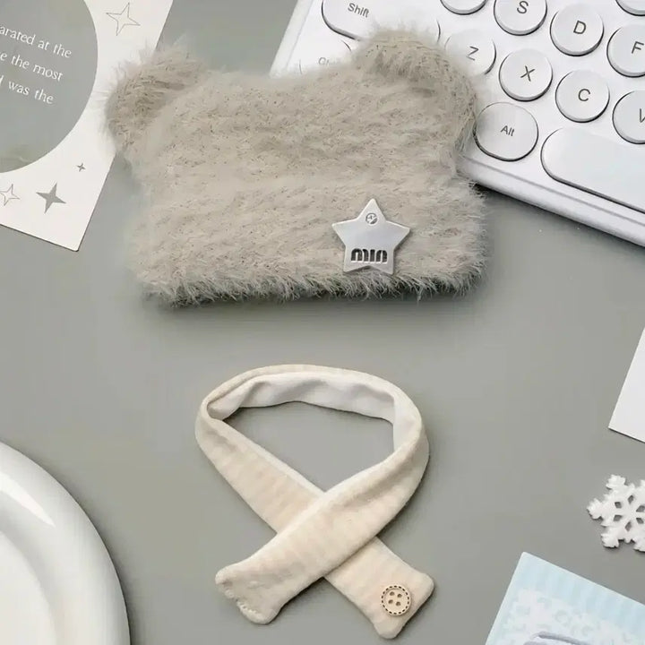 [BUNJANG] 10cm Doll Sweet Winter Warm Star Bear Outfit / 10cm 인형 옷 스위트 윈터 따뜻한 스타 베어