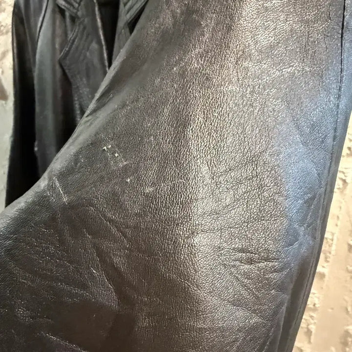 [BUNJANG] ASTOR KOBE Double Leather Long Coat / S 아스토르ASTOR KOBE 이태리 양가죽 더블 레더 롱코트 블랙