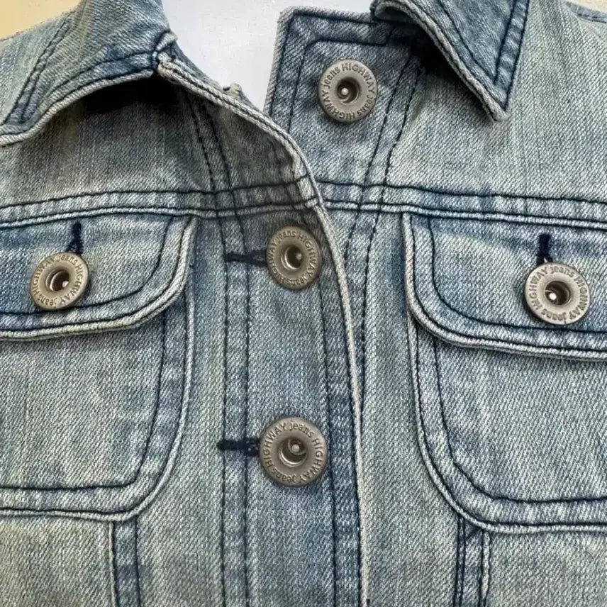 [BUNJANG] Crop Denim Jacket (M) / 여성 크롭 연청 데님자켓 /M 55~66 /슬림핏/허리라인 예쁜 청자켓