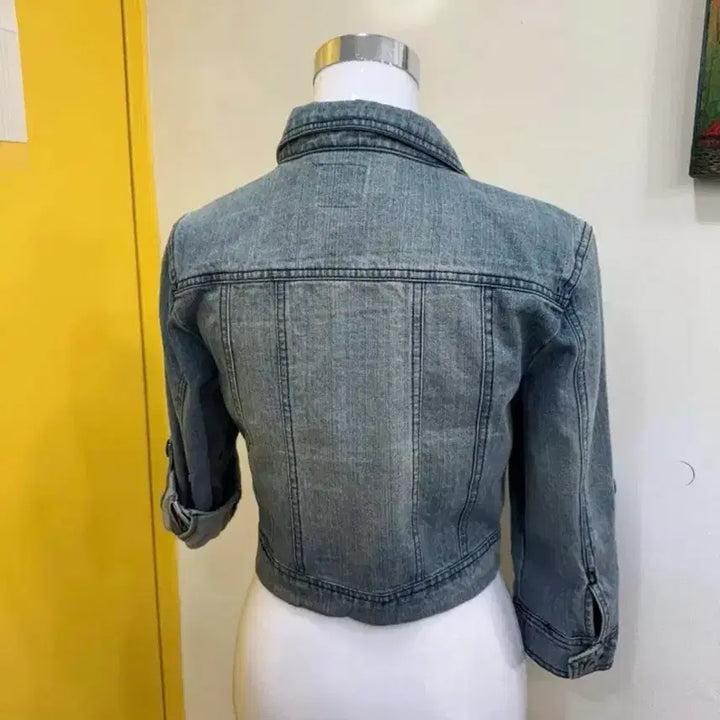 [BUNJANG] Crop Denim Jacket (M) / 여성 크롭 연청 데님자켓 /M 55~66 /슬림핏/허리라인 예쁜 청자켓