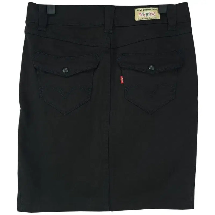 [BUNJANG] Levi's Low Rise Cotton Mini Skirt / 리바이스 로우라이즈 코튼 미니스커트 블랙 M18935