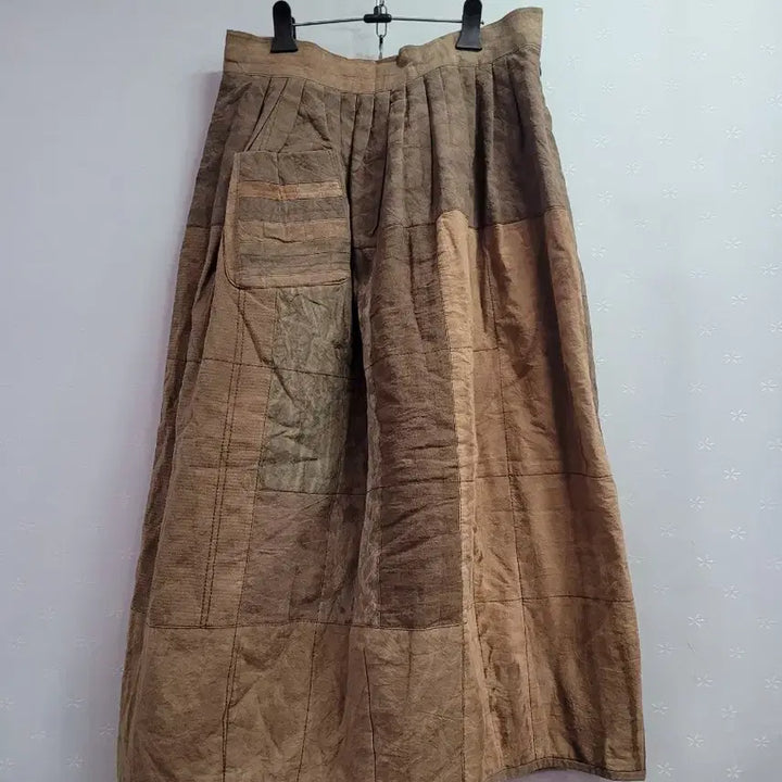[BUNJANG] Patchwork Quilted Long Skirt / 77)천연염색 패치워크 누비 롱 스커트