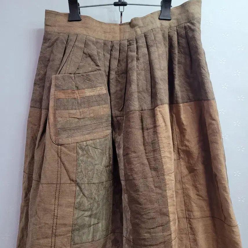 [BUNJANG] Patchwork Quilted Long Skirt / 77)천연염색 패치워크 누비 롱 스커트