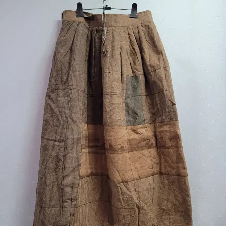 [BUNJANG] Patchwork Quilted Long Skirt / 77)천연염색 패치워크 누비 롱 스커트