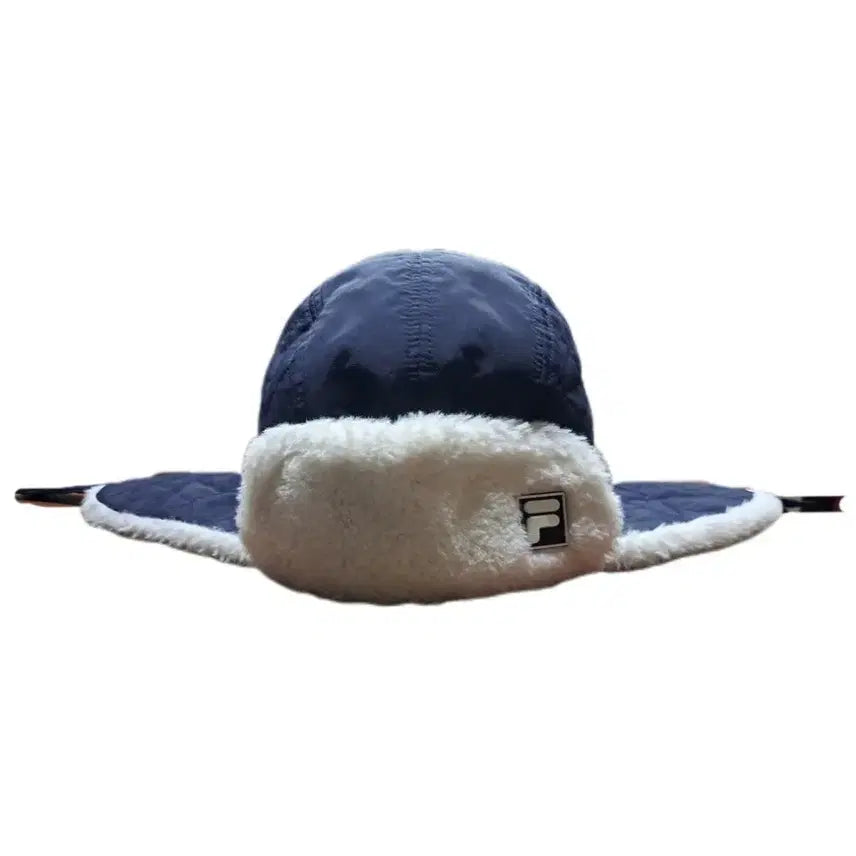 [BUNJANG] Fila Kids Ear Flap Winter Hat Navy / 휠라키즈 귀달이 털 방한모자 네이비