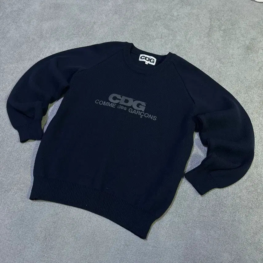 [BUNJANG] CDG Black Knit Sweater / 꼼데가르송 CDG 블랙 니트 스웨터