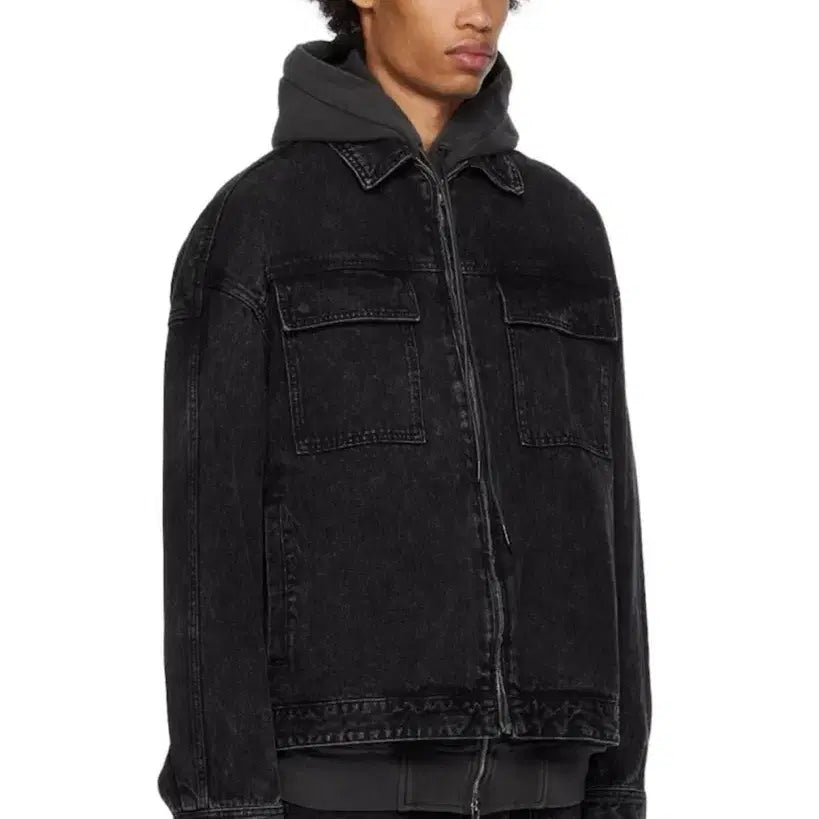 [BUNJANG] Junji Black Denim Jacket (Size 46) / 준지 흑청 데님 자켓 (46)