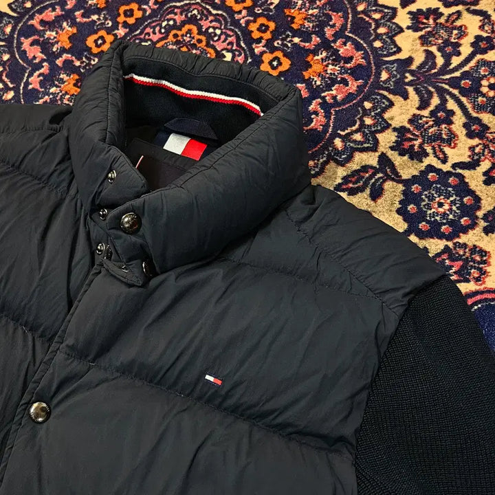 [BUNJANG] Tommy Hilfiger Goose Down Layered Padded Jumper / 타미힐피거 구스다운 니트 레이어드 패딩 점퍼