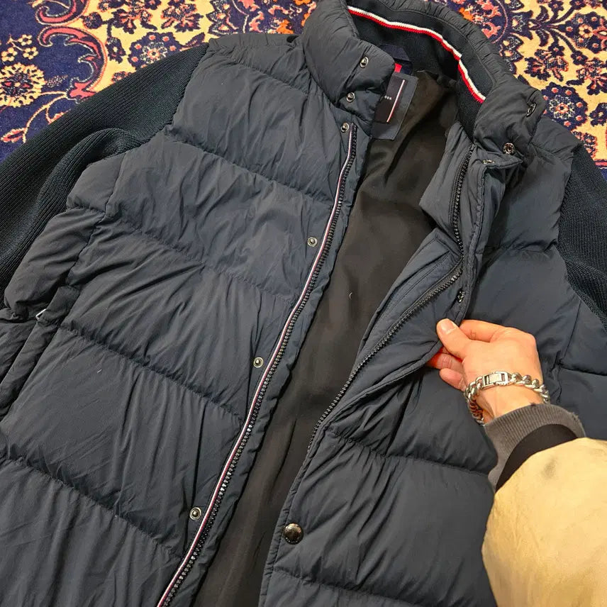 [BUNJANG] Tommy Hilfiger Goose Down Layered Padded Jumper / 타미힐피거 구스다운 니트 레이어드 패딩 점퍼