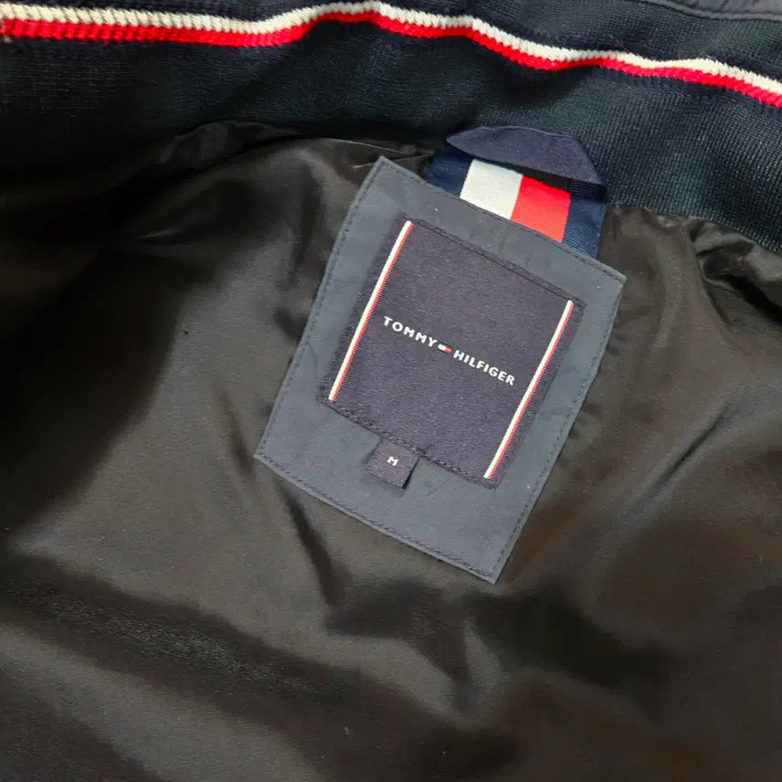 [BUNJANG] Tommy Hilfiger Goose Down Layered Padded Jumper / 타미힐피거 구스다운 니트 레이어드 패딩 점퍼