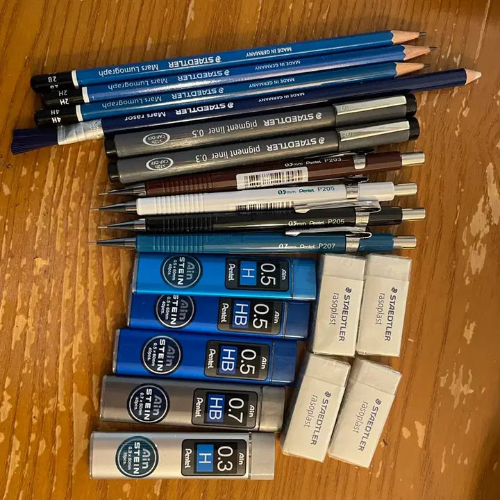 [BUNJANG] Drafting Tools Bundle Set / 제도용품 일괄 (제도판, 템플릿, 제도샤프, 마카, 브러쉬 등)