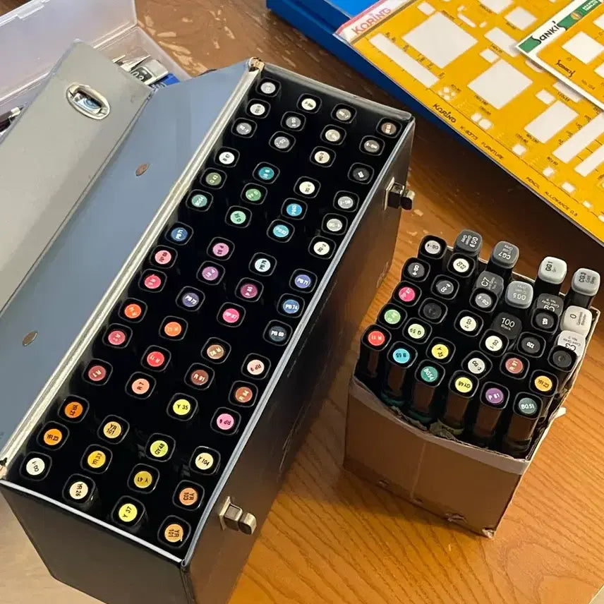 [BUNJANG] Drafting Tools Bundle Set / 제도용품 일괄 (제도판, 템플릿, 제도샤프, 마카, 브러쉬 등)