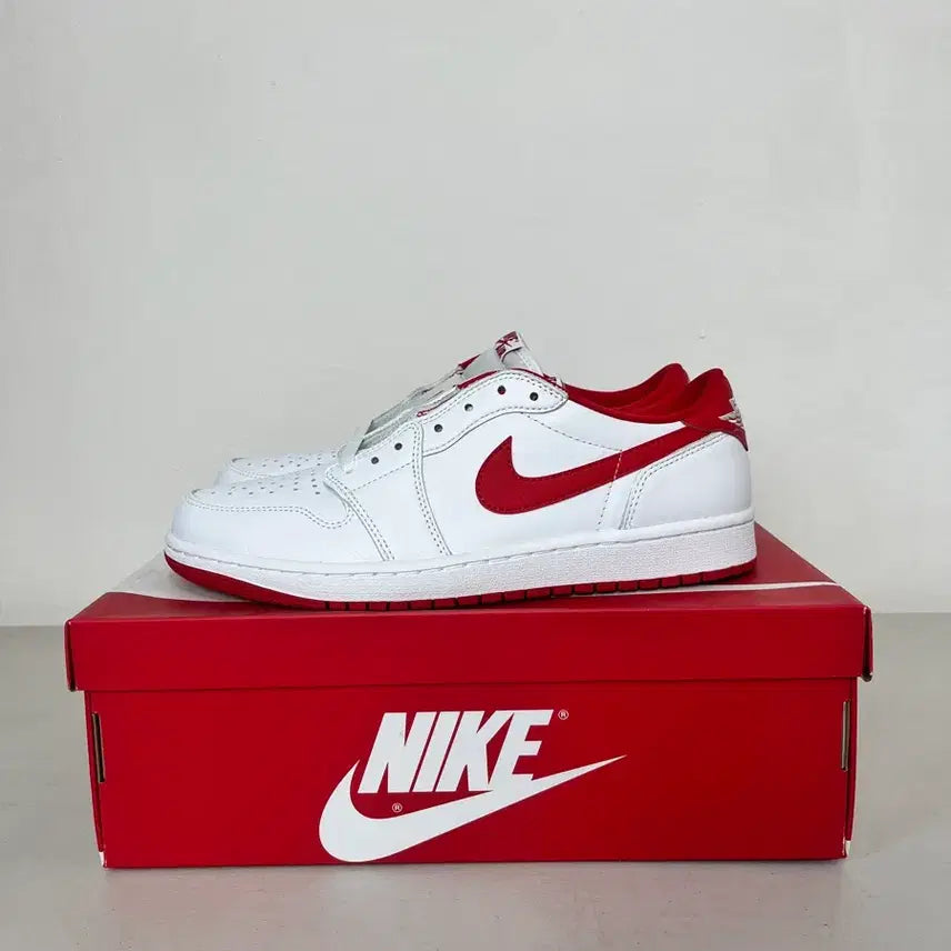 [BUNJANG] Nike Air Jordan 1 Low White/Red / [280] 새상품 나이키 에어 조던 1 로우 화이트/레드