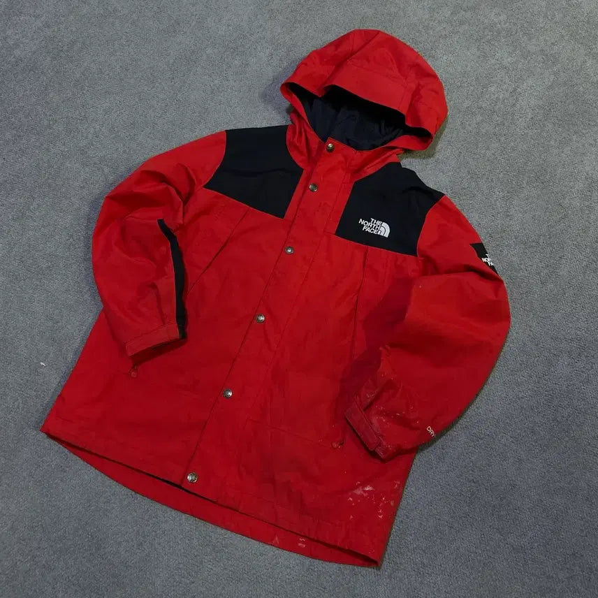 [BUNJANG] North Face Red Windbreaker Hooded Jacket / 노스페이스 빨간색 바람막이 후드 자켓