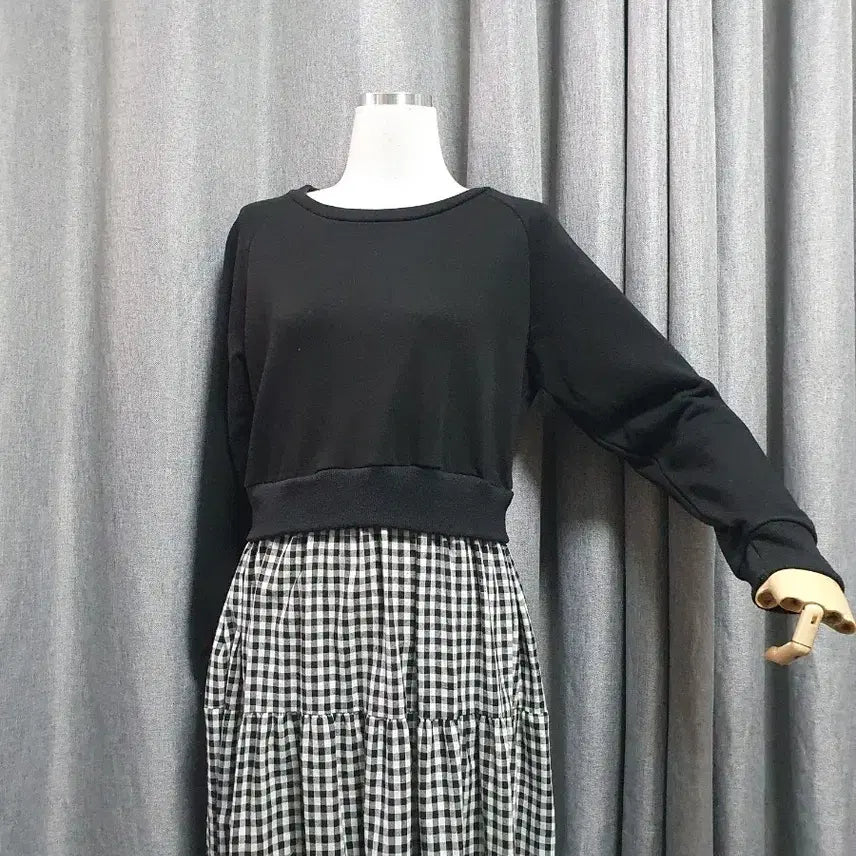 [BUNJANG] Maxi Dress / 체크배색 맥시 원피스