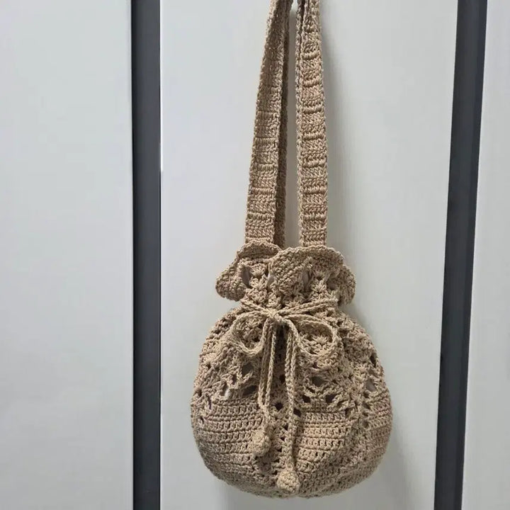 [BUNJANG] Knit Crochet Bucket Bag / 니트 크로셰 버킷백
