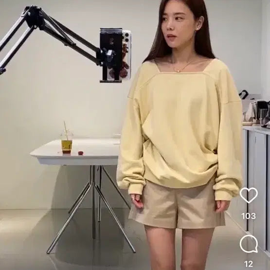 [BUNJANG] Freshlabel Square Neck Sweatshirt / [새상품/당일발송/택배비무료] 프레쉬라벨 스퀘어넥 맨투맨 면100