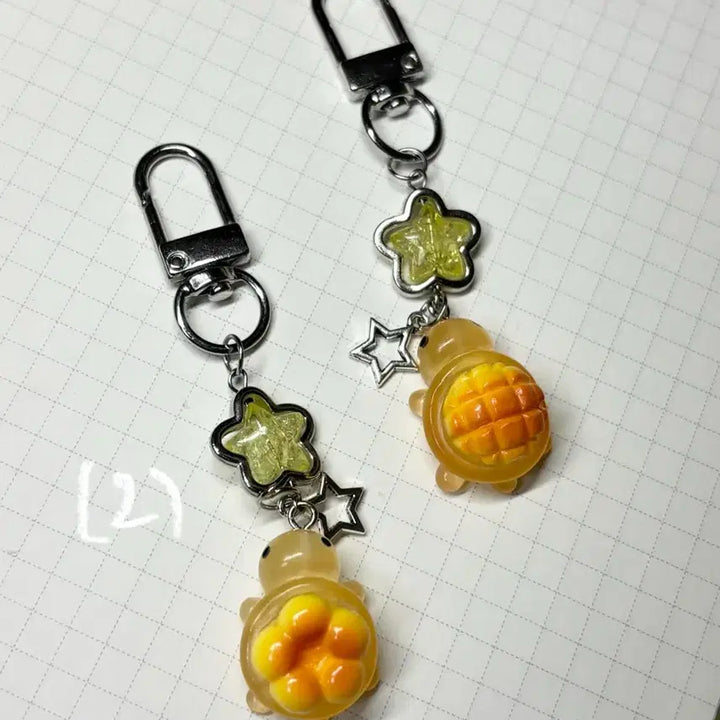 [BUNJANG] 2colors Melon Bread Turtle Airpod Keyring / 2colors 메론빵 거북이 미니 에어팟키링 비즈키링