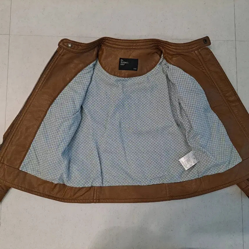 [BUNJANG] Commen Cer Brown Leather Jacket 120 / Co mmen cer 브라운 레더 자켓 120