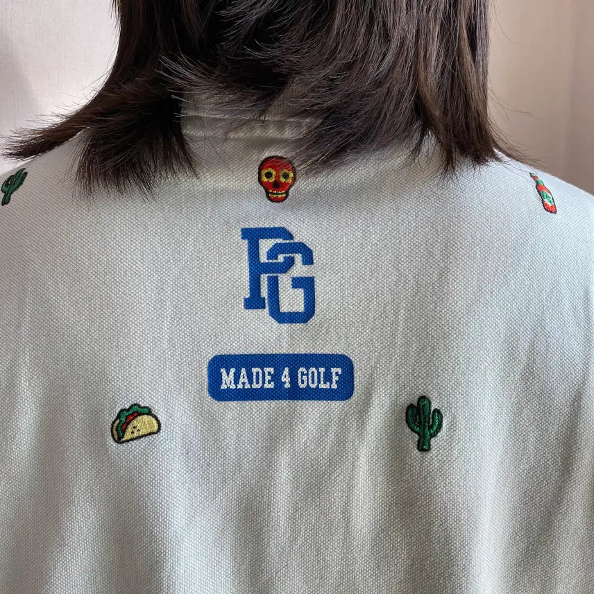 [BUNJANG] Pearly Gates White Embroidered Pique Shirt / [Pearly Gates] 위트 자수 화이트 피케 셔츠