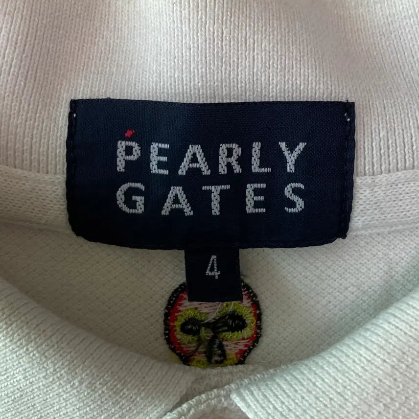 [BUNJANG] Pearly Gates White Embroidered Pique Shirt / [Pearly Gates] 위트 자수 화이트 피케 셔츠
