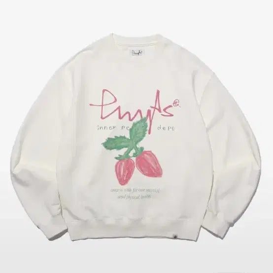 [BUNJANG] Physical Department Strawberry Sweatshirt Ivory / 피지컬 디파트먼트 스트로베리 스웨트셔츠 아이보리