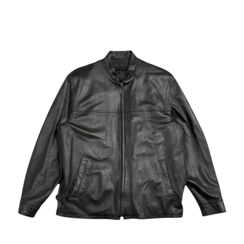 [BUNJANG] Men's Black Leather Jacket L / 진용 남성용 블랙 가죽 자켓 L